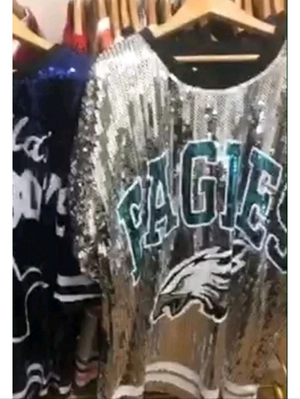 Philadelphia Eagles Silver Sequin Sparly Football Dress Jersey